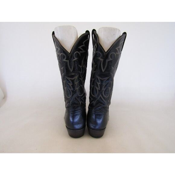 TONY LAMA Mens Size 9 D Gold Label Black Leather Smooth Ostrich Cowboy Boots main image 5